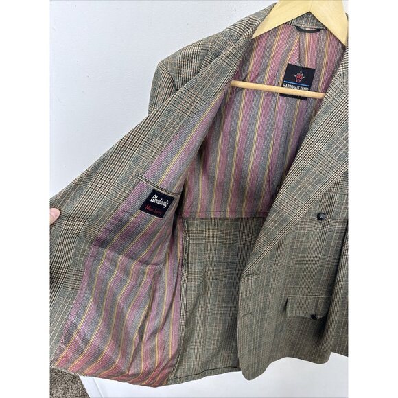 Vintage 70’s Harrodale Tweed Blazer Gray Green Men 42 Woodwards WKRP Herb - Picture 7 of 9